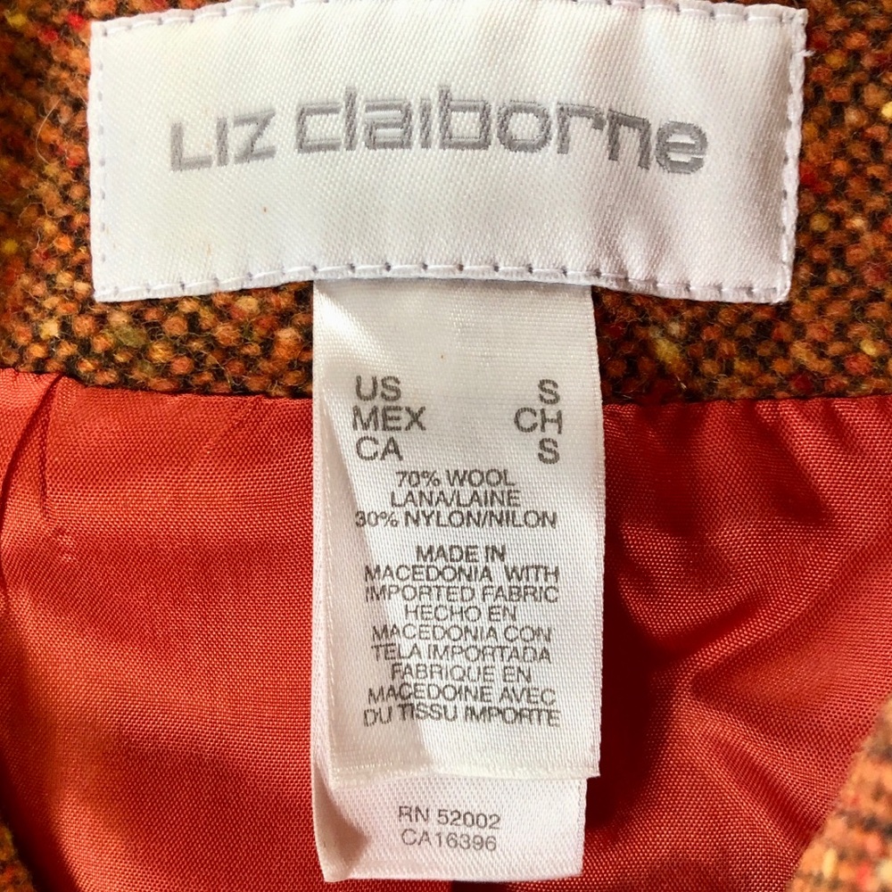LIZ CLAIBORNE Vintage Wool Blend Suede Trim Cropped Jacket (S) - Picture 6 of 17